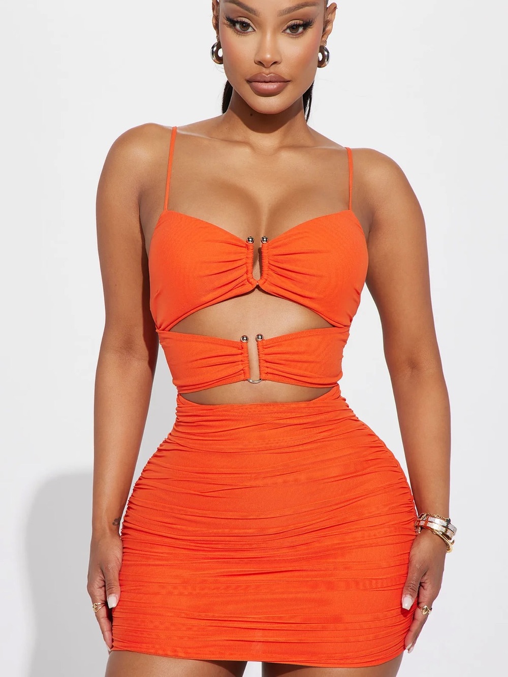 Fashion Nova Gabriella Ruched Mini Dress